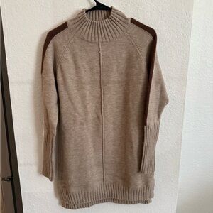 Vici Tan and Brown Turtleneck Sweater